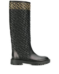 Casadei Embossed Knee High Boots