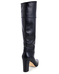 Manolo Blahnik Equestrahi Leather Knee High Boots