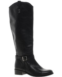Faith Morecombe Black Leather Long Boots Black