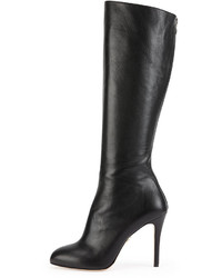 Charlotte Olympia Hannah Leather Knee Boot Onyx