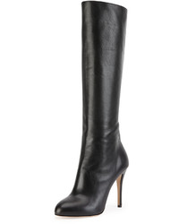Charlotte Olympia Hannah Leather Knee Boot Onyx