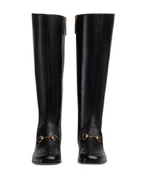 Gucci Horsebit Leather Knee Boot With Crystals