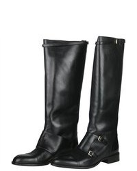 Jil Sander Black Lima Leather Knee High Boots 40