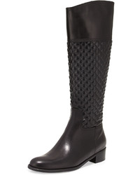Sesto Meucci Kaitlin Quilted Leather Knee Boot Black