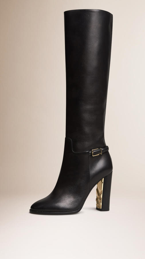 Burberry Knee High Leather Boots, $1 