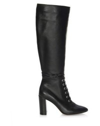 Gianvito Rossi Lace Up Leather Knee High Boots