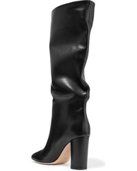 Gianvito Rossi Laura 85 Leather Knee Boots Black