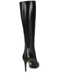 Prada Leather Knee High Point Toe Boots