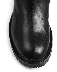 Fendi Leather Rabbit Fur Knee High Boots