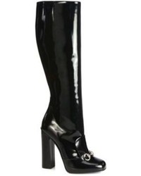 Gucci Lillian Horsebit Patent Leather Knee High Boots