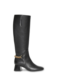 Burberry Link Detail Leather Knee High Boots