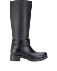 Philipp Plein Logo Strap Knee High Boots