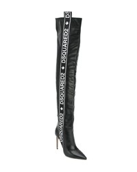 Dsquared2 Logo Stripe Knee High Boots