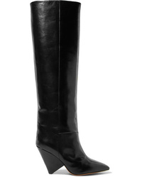 Isabel Marant Lokyo Glossed Leather Knee High Boots