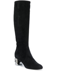 Casadei Metallic Heel Under The Knee Boots