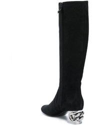 Casadei Metallic Heel Under The Knee Boots