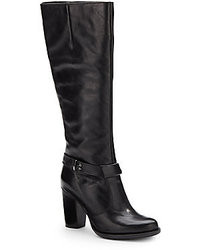 French Connection Olga Leather Knee High Heeled Boots