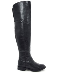 Bronx Over The Knee Flat Cuff Boots Black