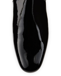 Saint Laurent Patent Leather Knee Boot Black
