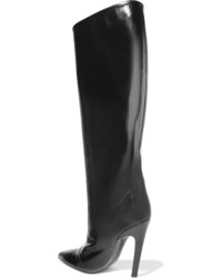 Balenciaga Patent Leather Knee Boots Black