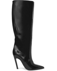 Balenciaga Patent Leather Knee Boots Black