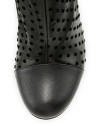 RED Valentino Polka Dot Leather 100mm Knee Boot Black