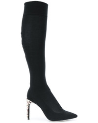 Rene Caovilla Ren Caovilla Embellished Heel Knee Length Boots
