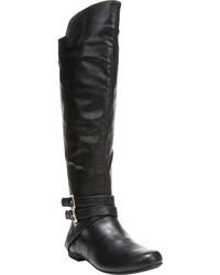 Fergalicious Rodeo Knee High Boot Wide Calf Black Synthetic Leather Boots