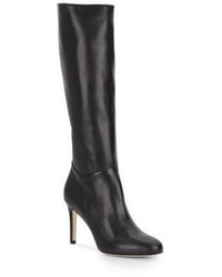 Side Zip Leather Knee High Boots