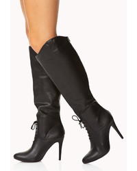 Forever 21 Sleek Lace Up Boots