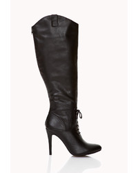 Forever 21 Sleek Lace Up Boots
