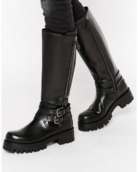 Park Lane Strap Chunky Leather Knee Boots