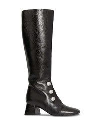 Burberry Stud Detail Leather Knee High Boots