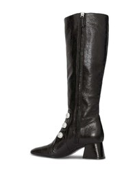 Burberry Stud Detail Leather Knee High Boots