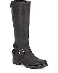 Frye Veronica Knee High Leather Buckle Boots
