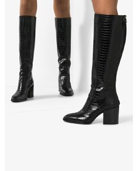 Aeyde Yde Charlie 75mm Croc Embossed Knee High Boots