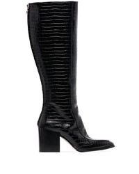 Aeyde Yde Charlie 75mm Croc Embossed Knee High Boots