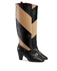 Gucci Zummi Gg Horsebit Striped Knee High Boots