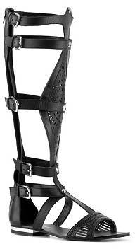 Black Leather Knee High Gladiator Sandals: ABS by Allen Schwartz ...