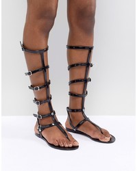 jelly gladiator sandals knee high