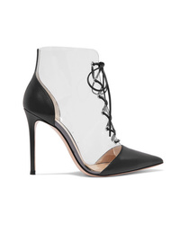 Gianvito Rossi 105 Lace Up Pvc And Leather Ankle Boots