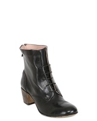 50mm Washed Leather Lace Up Ankle Boots