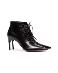 Miu Miu 85 Lace Up Leather Ankle Boots