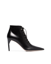 Miu Miu 85 Lace Up Leather Ankle Boots