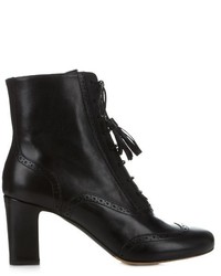 Tabitha Simmons Afton Block Heel Leather Ankle Boots