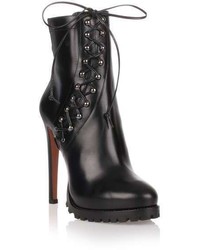 Alaia Alaa Black Leather Lace Up Ankle Boot