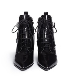 Marc by Marc Jacobs Ankle Strap Leather Lace Up Combat Boots