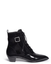 Marc by Marc Jacobs Ankle Strap Leather Lace Up Combat Boots