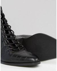 Asos Ariana Leather Lace Up Ankle Boots