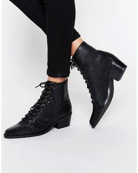 Asos Ariana Leather Lace Up Ankle Boots